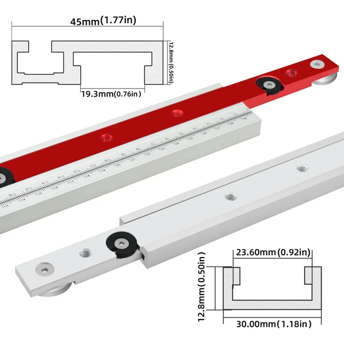 T-Slot Ray İçin Alüminyum Alaşımlı Gönye Bar Kaydırıcı