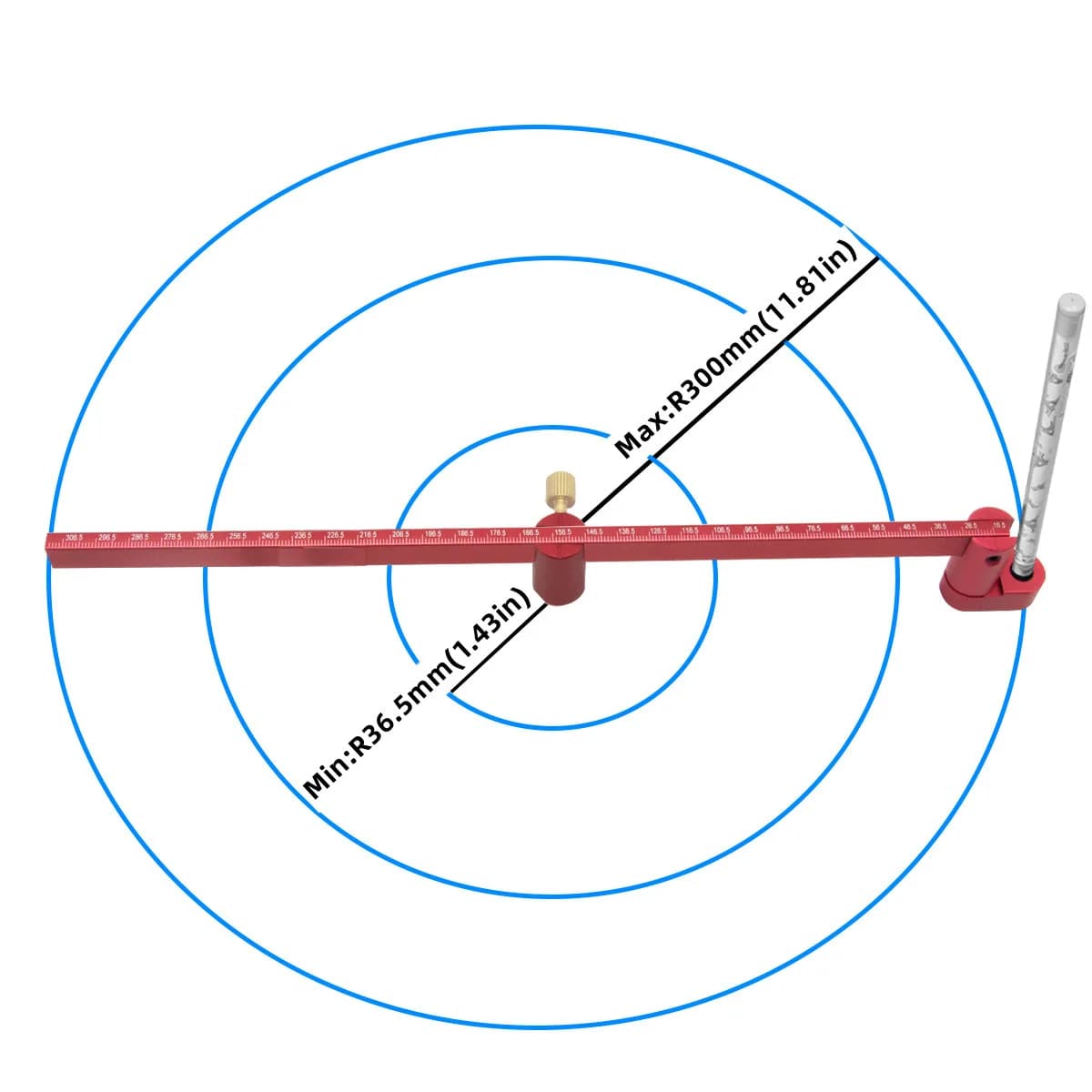 300mm Ayarlanabilir Alüminyum Çizim Pergeli