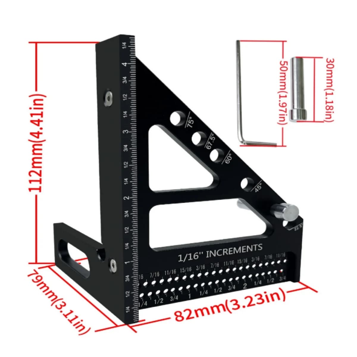 Alüminyum Alaşım 3D Çok Açılı Gönye ve Çizgi Markörü