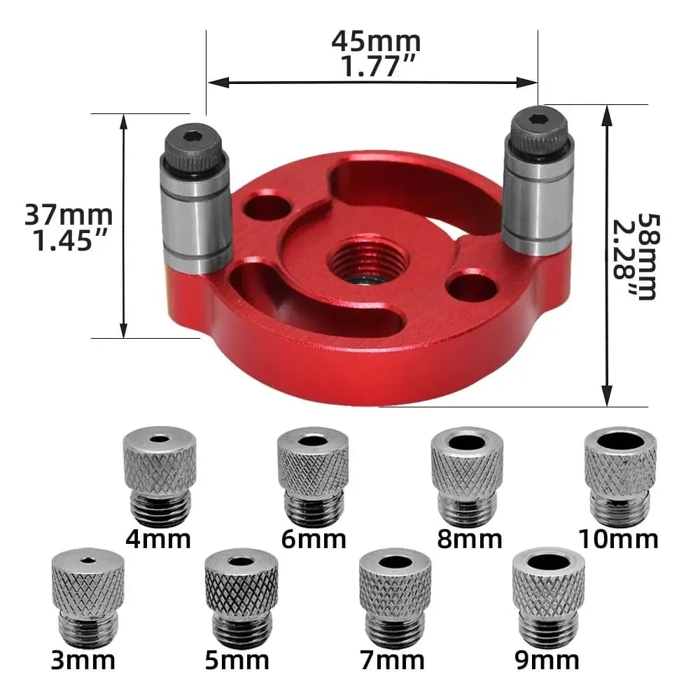 Yükseltilmiş Öz Merkezleyen Dübel Kılavuzu, 3-10mm